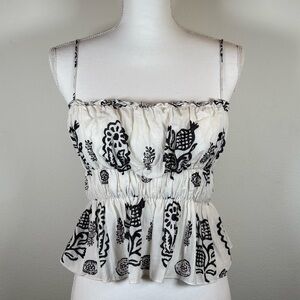 Rhode julieta black white floral tank top boho blouse